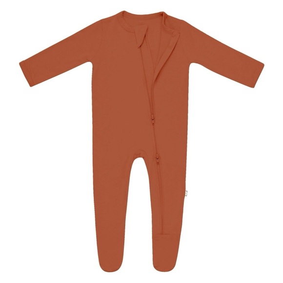 Kyte BABY Zippered Footie in Rust (earthy orange-brown) Color - Picture 6 of 7